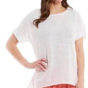 Terzo Millennio Sand Italian Linen Hi-Low Tunic Top L | Coastal Boho